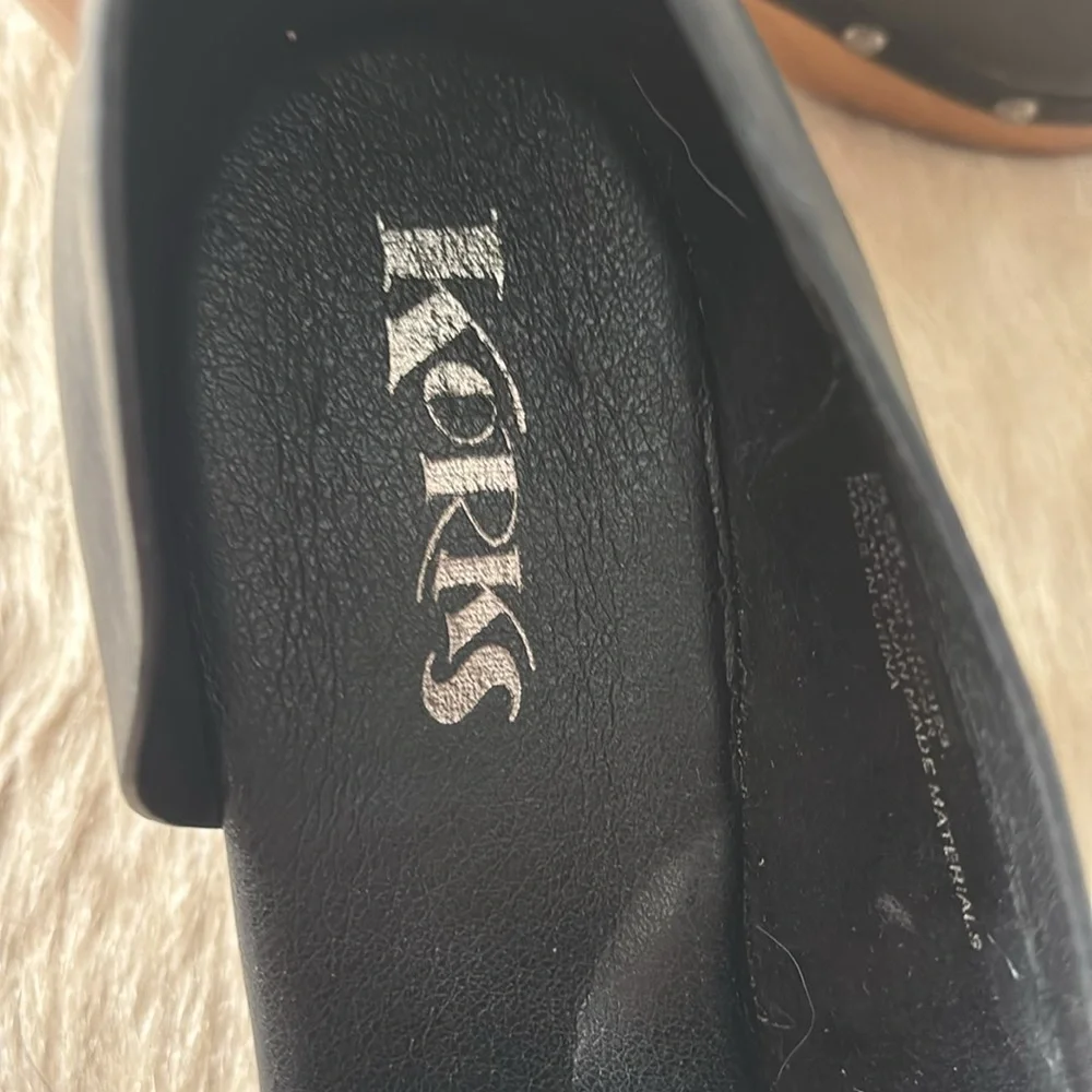 Korks  Black Leather Mules - Picture 3 of 5